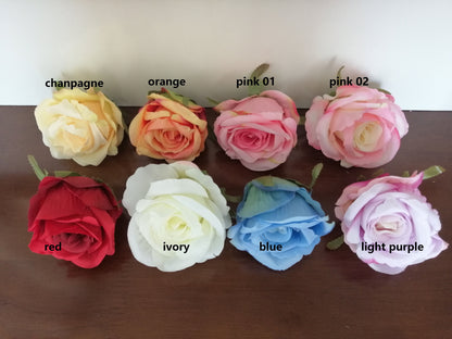 30Heads Artificial Simulation Rose Flower Diam.10cm Silk Rose Head Wedding Party Decoration DIY Background Layout Only Flower Head