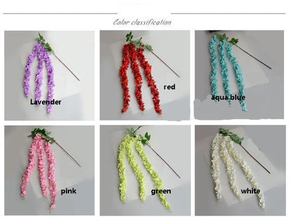 164cm/64.6&quot; Wisteria Garland Hanging Flowers For Outdoor Wedding Ceremony Decor Silk Wisteria Vine Wedding Arch Floral Decoration Shop Decor