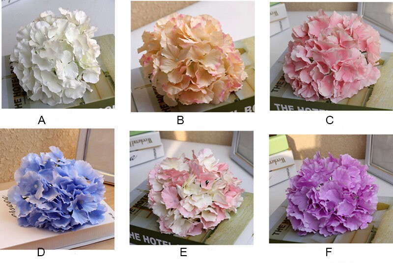 24 Heads Artificial Simulation Silk Large Hydrangea Flower Diam.20cm DIY Wedding Bride Shower Baby Shower DIY Decoration Floral