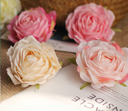 30 Heads Wedding Floral Artificial Simulation Peony Camellia Flower heads Diam.10cm Wedding Party DIY Decoration Flower