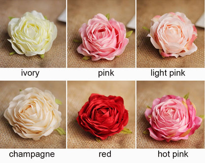 30 Heads Wedding Floral Artificial Simulation Peony Camellia Flower heads Diam.10cm Wedding Party DIY Decoration Flower