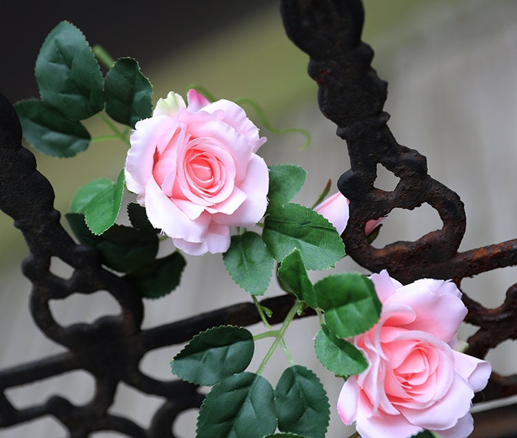 5 Strands Artificial Rose Vine 21.65&quot; Simulation Cane Rose Garland Outdoor Decor Wedding Road Floral Plant For Photography Decor