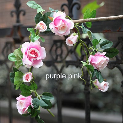 5 Strands Artificial Rose Vine 21.65&quot; Simulation Cane Rose Garland Outdoor Decor Wedding Road Floral Plant For Photography Decor