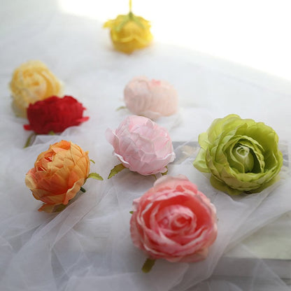 New Arrival 30 PCS Wedding Floral Artificial Simulation Peony Camellia Bud Diam.7cm Wedding Decoration Flower Head DIY Background