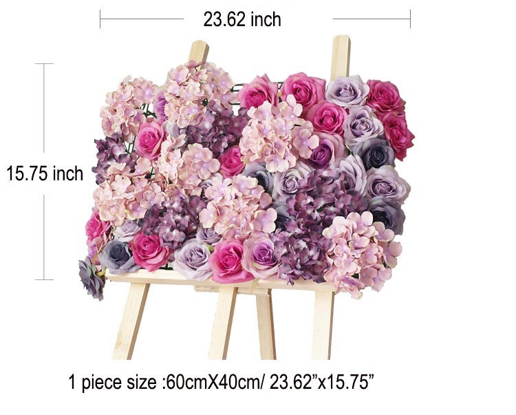 Flower Wall For Wedding Romantic Photography Backdrop Bridal Shower Special Event Salon Decor Fake Flower Panel 40x60cm