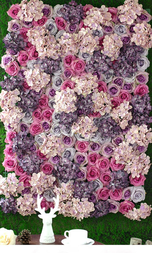 Flower Wall For Wedding Romantic Photography Backdrop Bridal Shower Special Event Salon Decor Fake Flower Panel 40x60cm