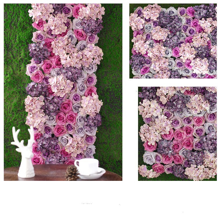 Flower Wall For Wedding Romantic Photography Backdrop Bridal Shower Special Event Salon Decor Fake Flower Panel 40x60cm