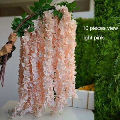 164cm/64.6&quot; Wisteria Garland Hanging Flowers For Outdoor Wedding Ceremony Decor Silk Wisteria Vine Wedding Arch Floral Decoration Shop Decor