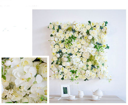 3D weiße Schmetterlings-Blumen-Rosen-Wand für Hochzeits-Arrangement, besondere Veranstaltung, Fotografie-Hintergrund, Stoff, aufrollbar, Vorhangstoff, Tuch