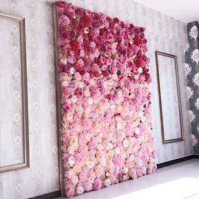 Gradual Color Floral Wall For Wedding Arrangement Fake Flower Wall Backdrop Bridal Shower Event Salon Party Photography Panel 15.75&quot;x23.62&quot;