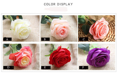 Pink Wedding Rose  14 Stems Artificia Simulation Rose For Wedding Decoration Bridal Bridesmaids Bouquet Centerpieces Table Flowers