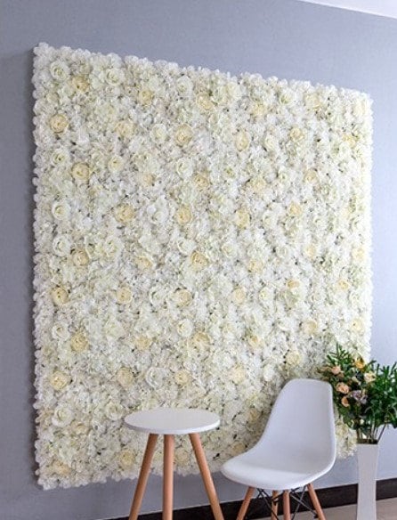 Ivory Wedding Flower Wall Artificial Simulation Rose Hydrangea Flower For Romantic  Photography Special Event Backdrop Panels 40cm*60cm