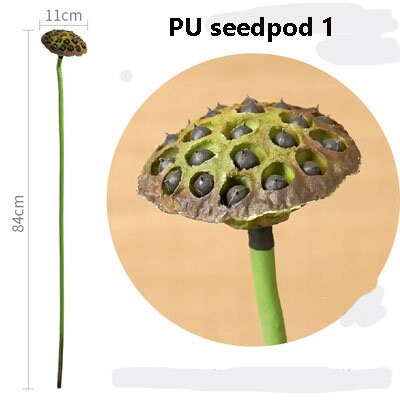Artificial Simulation Lotus PU Real Touch Feel Hand Water Lily Fish Tank Pond Garden Decoration Floral Seedpod