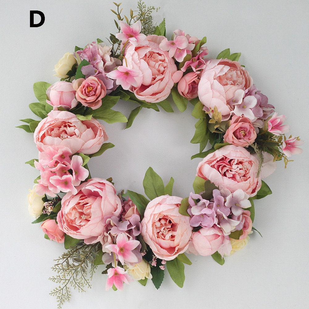 Spring Rose Penoy Wreath  For Front Door Farmhouse Decor, Wedding wreath Year Round Wreath,Indoor Outdoor Decor Wreath