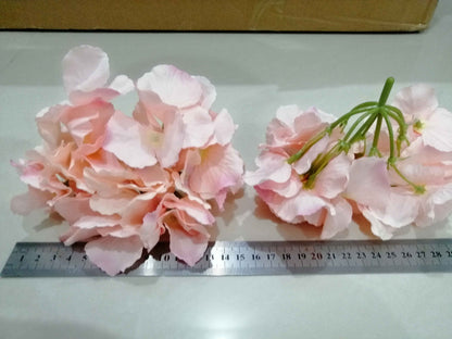 Wholesale 50Heads Artificial Simulation Silk Hydrangea Flower Head Diam. 16cm DIY Wedding Bride Shower Baby Shower DIY Decoration