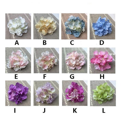 Wholesale 50Heads Artificial Simulation Silk Hydrangea Flower Head Diam. 16cm DIY Wedding Bride Shower Baby Shower DIY Decoration