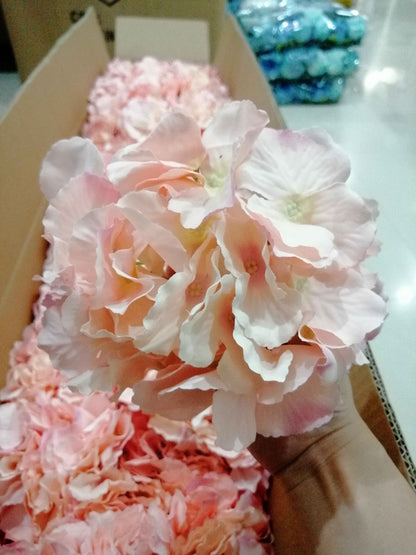 Wholesale 50Heads Artificial Simulation Silk Hydrangea Flower Head Diameter 16cm DIY Wedding Bride Shower Baby Shower Decoration Flower Head