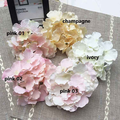 Wholesale 50Heads Artificial Simulation Silk Hydrangea Flower Head Diam. 16cm DIY Wedding Bride Shower Baby Shower DIY Decoration