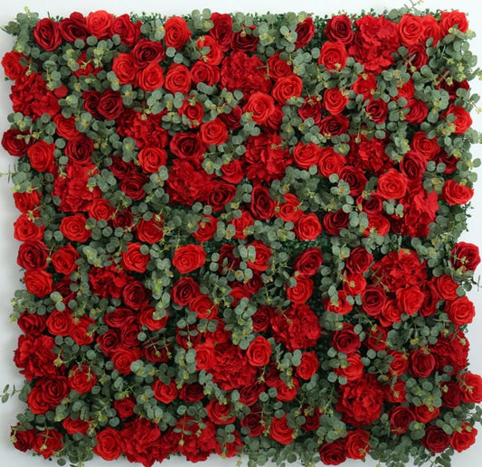 Red Flower Wall For Wedding Backdrop Arrangement Decor Special Event Bridal Shower Photography Decor Floral Wall Panels 15.75 x23.62inch