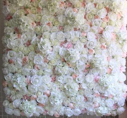 White Ivory Flower Wall for Wedding Photography Backdrop Simulation Fake Flower Wall For Event Baby Shower Party Decor Panel 15.75x23.62inch