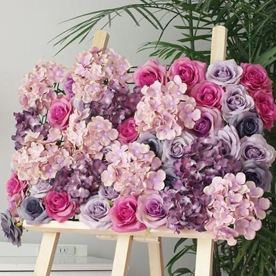 Flower Wall For Wedding Romantic Photography Backdrop Bridal Shower Special Event Salon Decor Fake Flower Panel 40x60cm