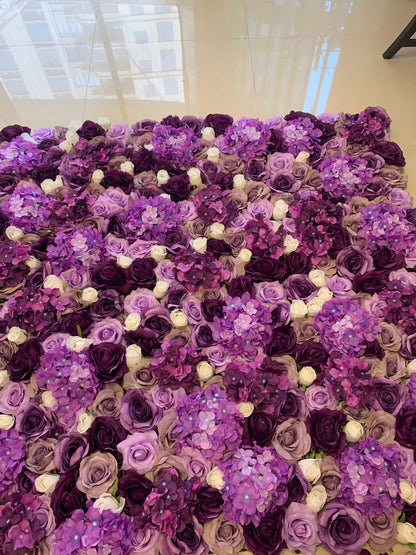 Lavender Amethyst Flower Wall For Romantic Photography Backdrop Bridal Shower Fake Flower Wall Special Event Decor Floral Panels 40*60cm