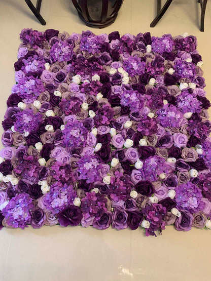 Lavender Amethyst Flower Wall For Romantic Photography Backdrop Bridal Shower Fake Flower Wall Special Event Decor Floral Panels 40*60cm