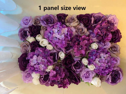 Lavender Amethyst Flower Wall For Romantic Photography Backdrop Bridal Shower Fake Flower Wall Special Event Decor Floral Panels 40*60cm