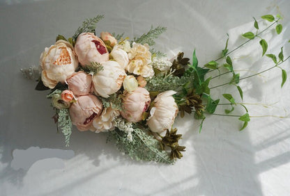 Romantic Wedding Cascading Bouquet Bouquet, Draping Bridal Rose Bouquet, Rose Cascade Bouquet, For Wedding Bridal Bouquet