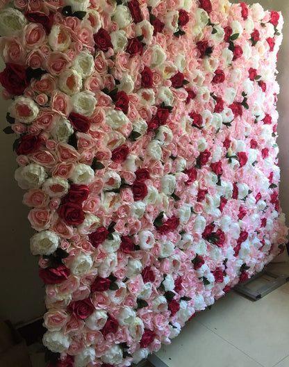 Floral Wall Artificial Simulation Silk Rose Flower Wall  For Romantic Photography Backdrop Special Event Arrangement Decor Panels 40*60cm