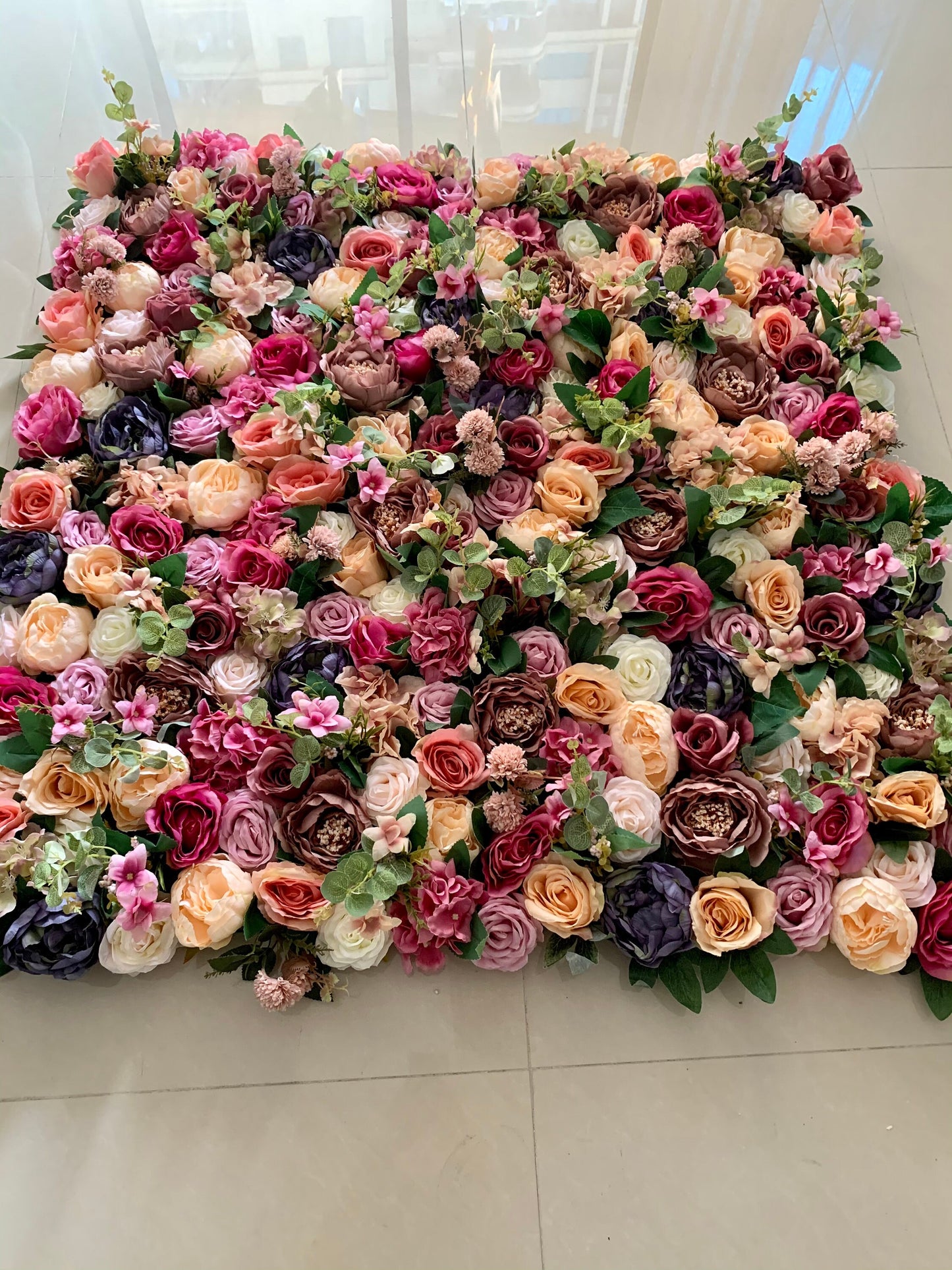 New Design Artifical Flower Wall For Wedding Arrangement Event Salon Party Photography Backdrop Fabric Rolling Up Curtain Fabric Cloth