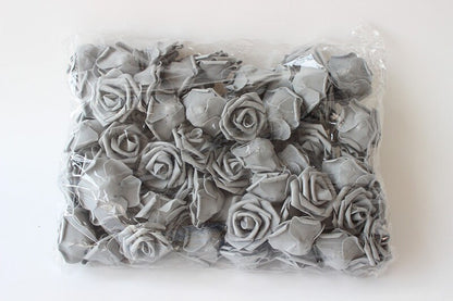 100 Köpfe gefälschte Rose PE-Schaum Blumen für Hochzeit Party Dekor Arrangement DIY Kissing Flower Balls Diam.6cm