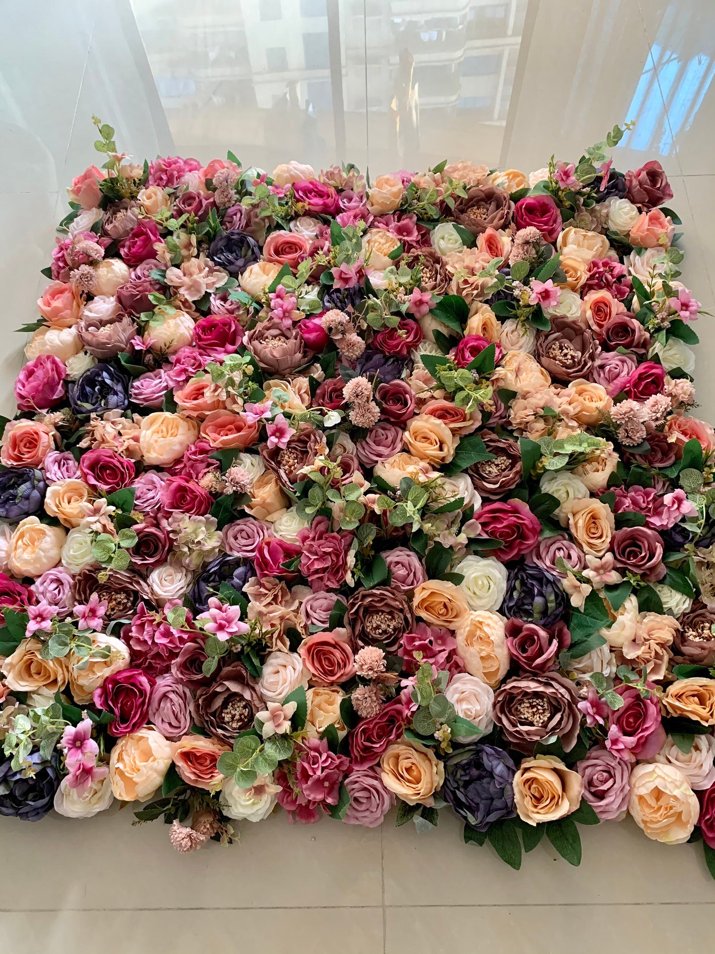 New Design Artifical Flower Wall For Wedding Arrangement Event Salon Party Photography Backdrop Fabric Rolling Up Curtain Fabric Cloth
