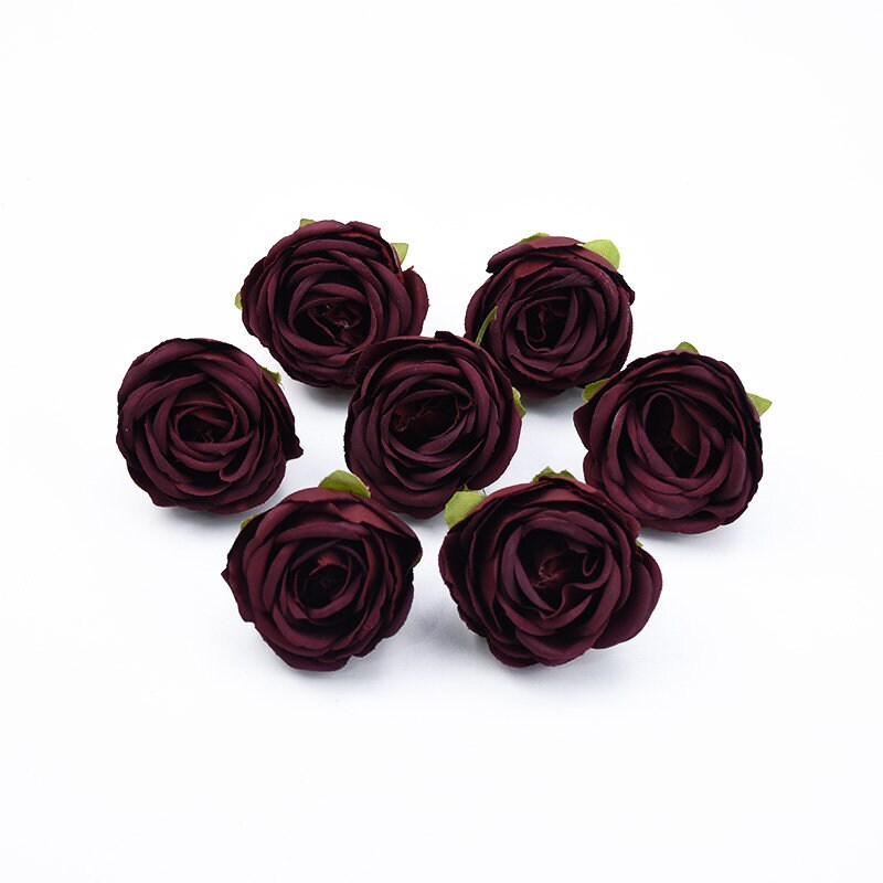 50 Heads Wedding Flowers Artificial Simulation Silk Peony Bud Rose Buds DIY Garland  Accessories Wedding Home DIY Decor Florals Diam.4cm