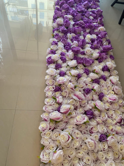 Purple Gradul Floral Wall For Wedding Photography Backdrop Bridal Shower Event Salon Party Arrangement Decor Floral Panels 40x60cm