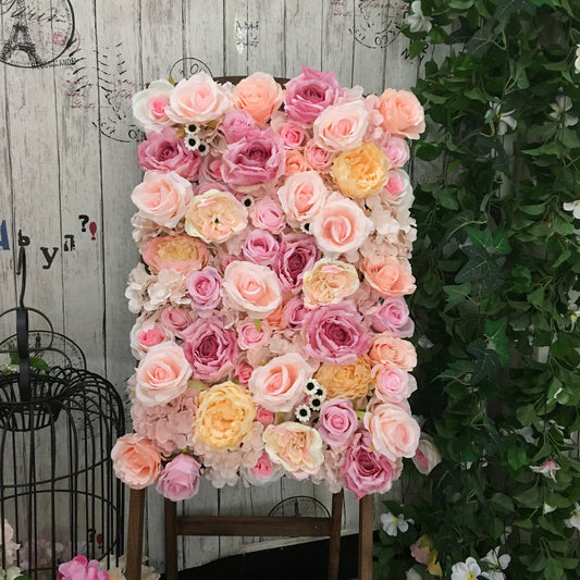 3D Baby Pink Flower Wall For Wedding Romantic Photography Bridal Shower Special Event Arrangement Decor Fake Floral Panels 40*60cm