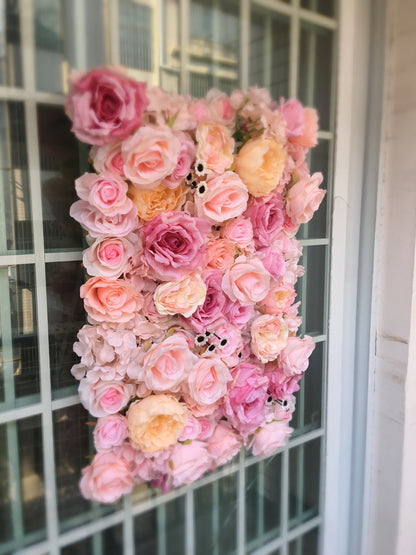 3D Baby Pink Flower Wall For Wedding Romantic Photography Bridal Shower Special Event Arrangement Decor Fake Floral Panels 40*60cm