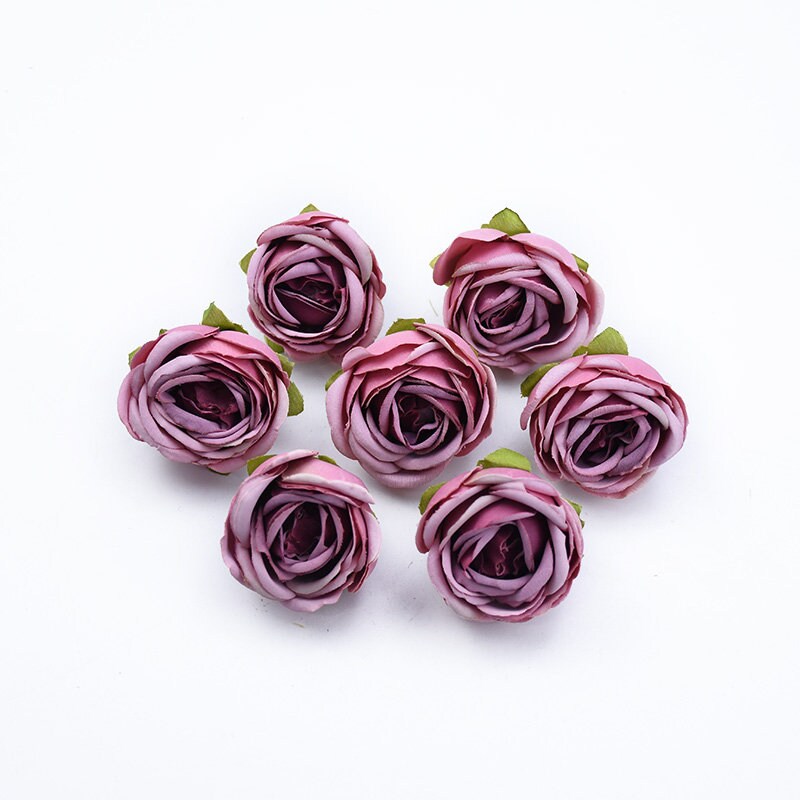 50 Heads Wedding Flowers Artificial Simulation Silk Peony Bud Rose Buds DIY Garland  Accessories Wedding Home DIY Decor Florals Diam.4cm