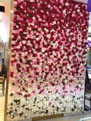 Gradual Color Floral Wall Wedding Arrangement Fake Flower Wall Backdrop Bridal Shower Event Salon Party Photography Panel 15.75&quot;x23.62&quot;