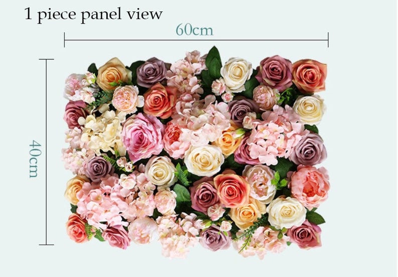 Rose Flower Wall for Wedding Photography Backdrop Special Event Salon Party Arrangement Rose Wall Decor Floral Panels 40x60cm