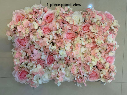 Babyrosa Hochzeitsblumenwand Rose Hortensienwand für romantische Fotografie Hintergrund besonderes Event Dekor Fake Floral Panels 40*60cm