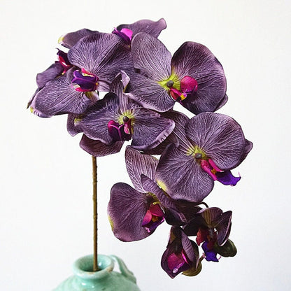 Dark Purple Orchid Flowers, Faux flowers, phanelopsis, Exotic,Tropical,Special Event Centerpieces Arrangement Floral  Length 37 inches