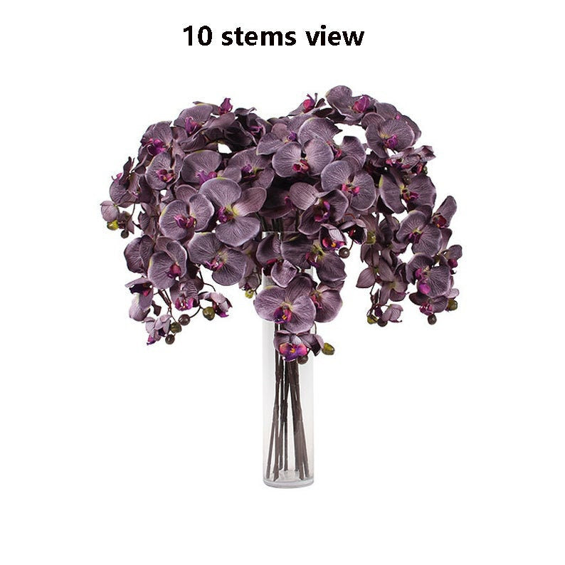 Dark Purple Orchid Flowers, Faux flowers, phanelopsis, Exotic,Tropical,Special Event Centerpieces Arrangement Floral  Length 37 inches