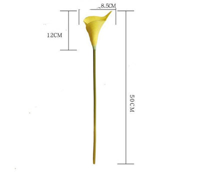 12 Stiele königliche Calla-Lilien-Kobaltblumen, echte Touch-Calla-Lilien, Latexblumen für Hochzeitsstrauß-Tischaufsätze