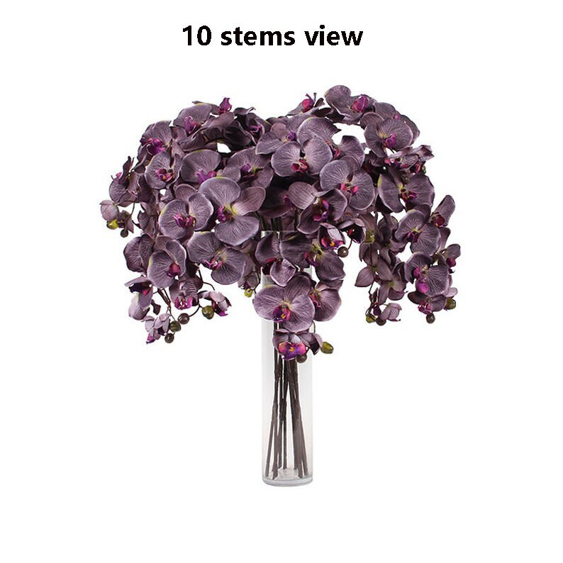 Luxury Silk Flower Silk Butterfly Orchid Stem 37&quot; Tall For Wedding Table Centerpieces Butterfly Orchid Phalaenopsis