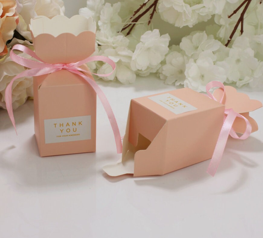 Blush Pink Wedding Party Favor Box Candy Box Baby Shower Sweet Box Special Event Candy Box