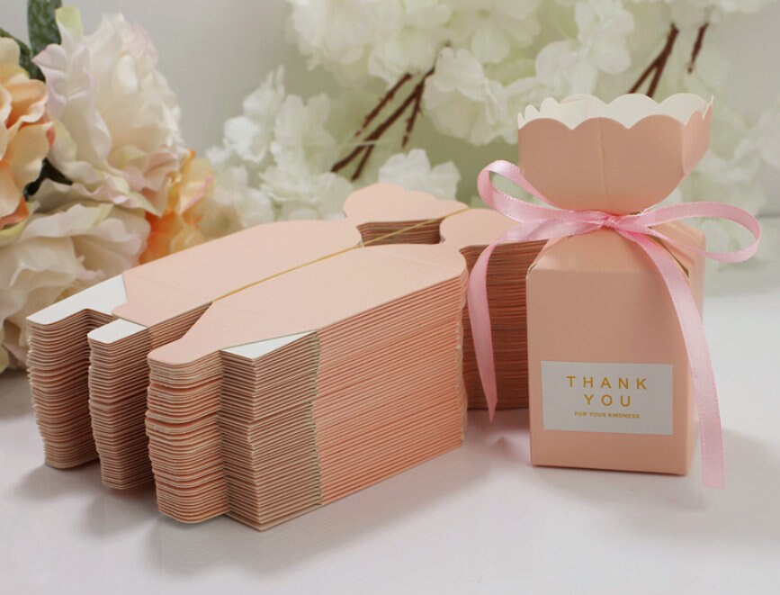 Blush Pink Wedding Party Favor Box Candy Box Baby Shower Sweet Box Special Event Candy Box