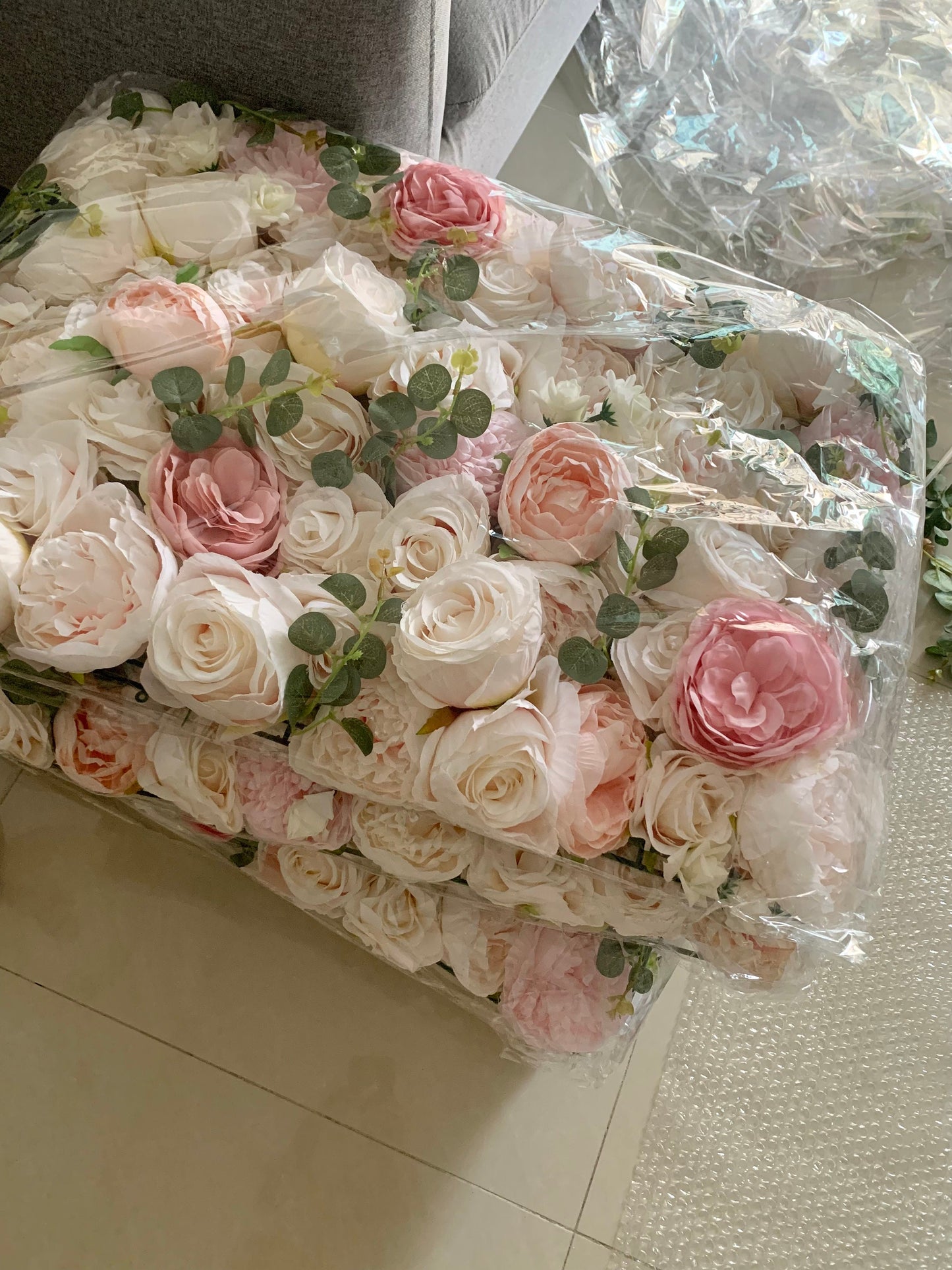 Baby Pink Fake Flower Wall For Wedding Photography Backdrop Special Event Party Boutique Shop Decor Floral Panels 40x60cm