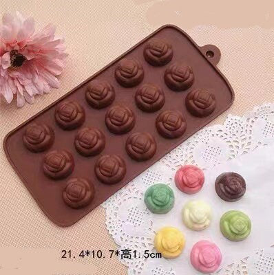 Mother’s Father’s Day Silicone 3D Rose Chocolate Mold Gummy Ice Cube Tray Jelly Soap Wax Melt