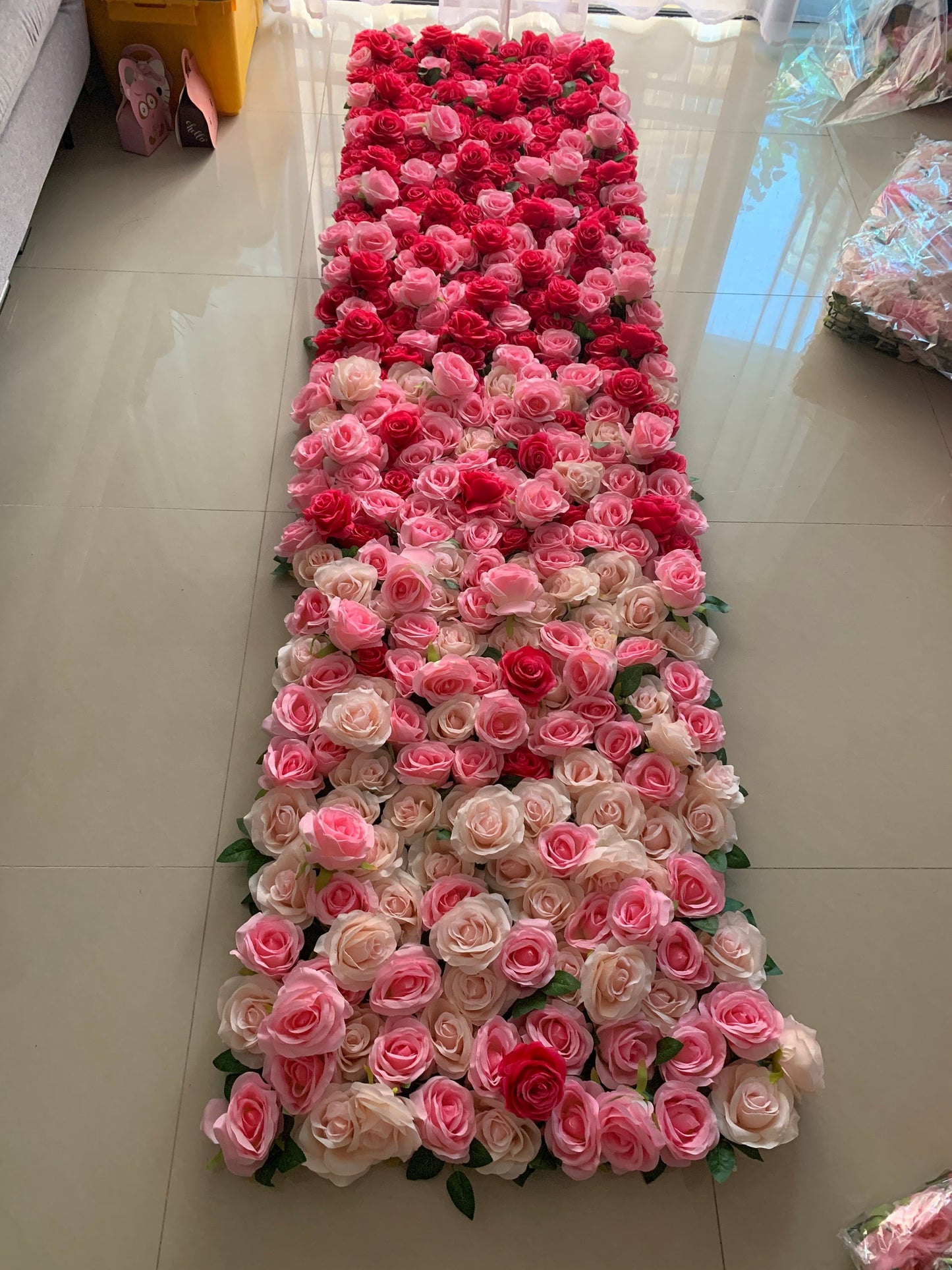 Hot Pink Gradul Floral Wall For Wedding Photography Backdrop Bridal Shower Event Salon Party Arrangement Decor Floral Panels 40x60cm